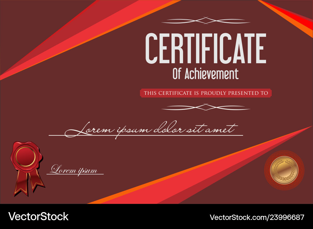 Retro Certificate of Achievement Template Vector Image
