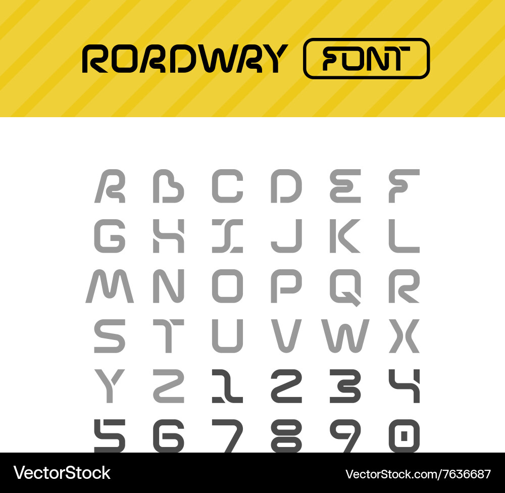 Roadway Font Collection - Path & Style vector image