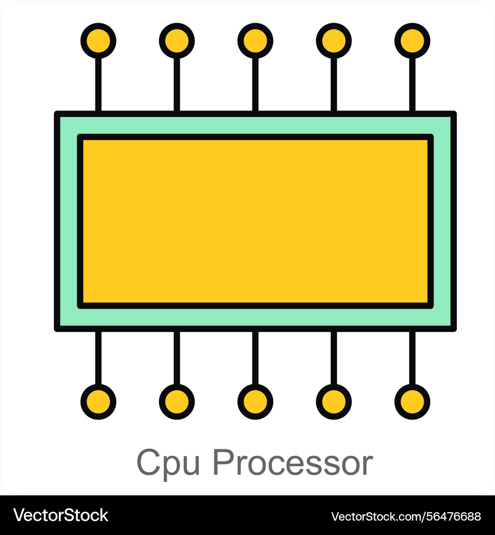Cpu processor icon concept Vector Image
