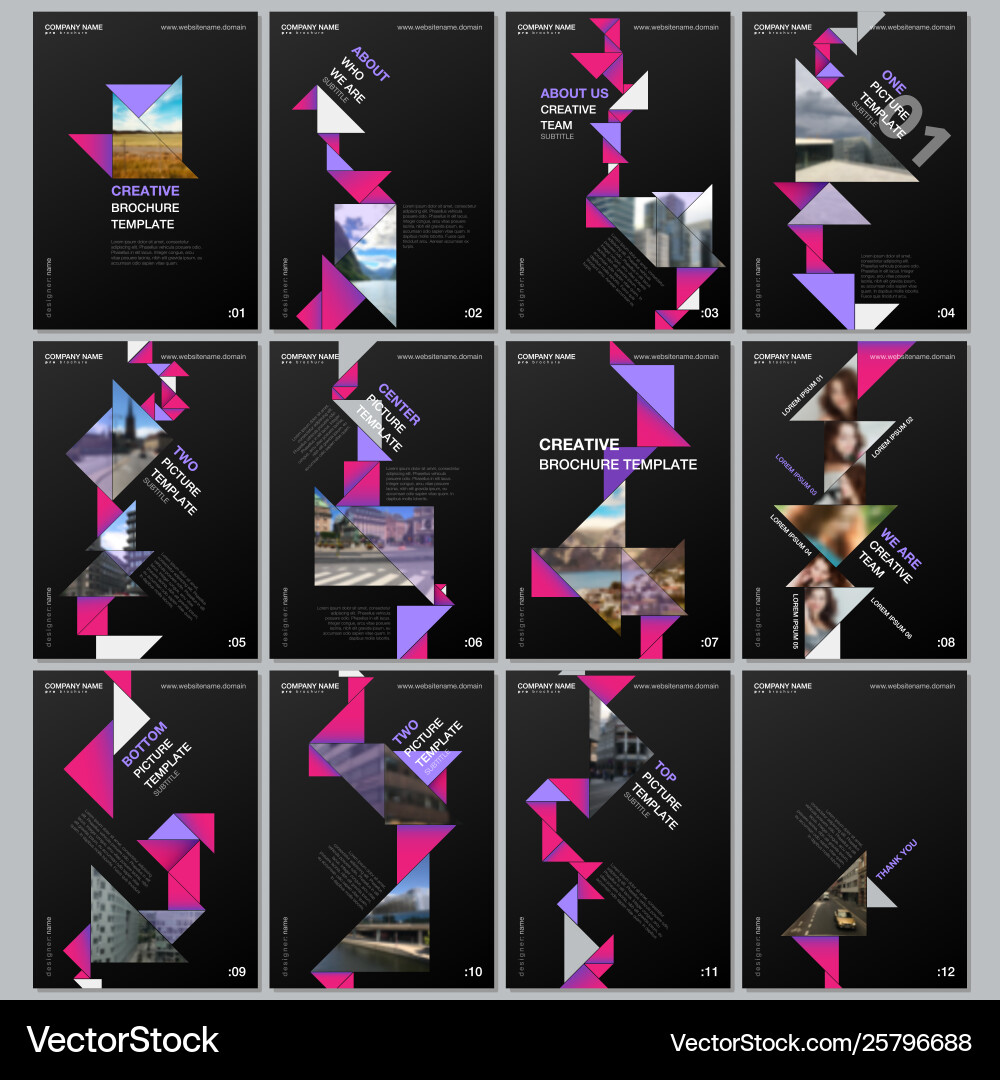 Creative brochure templates with colorful triangle Creative brochure templates with colorful triangle vector image