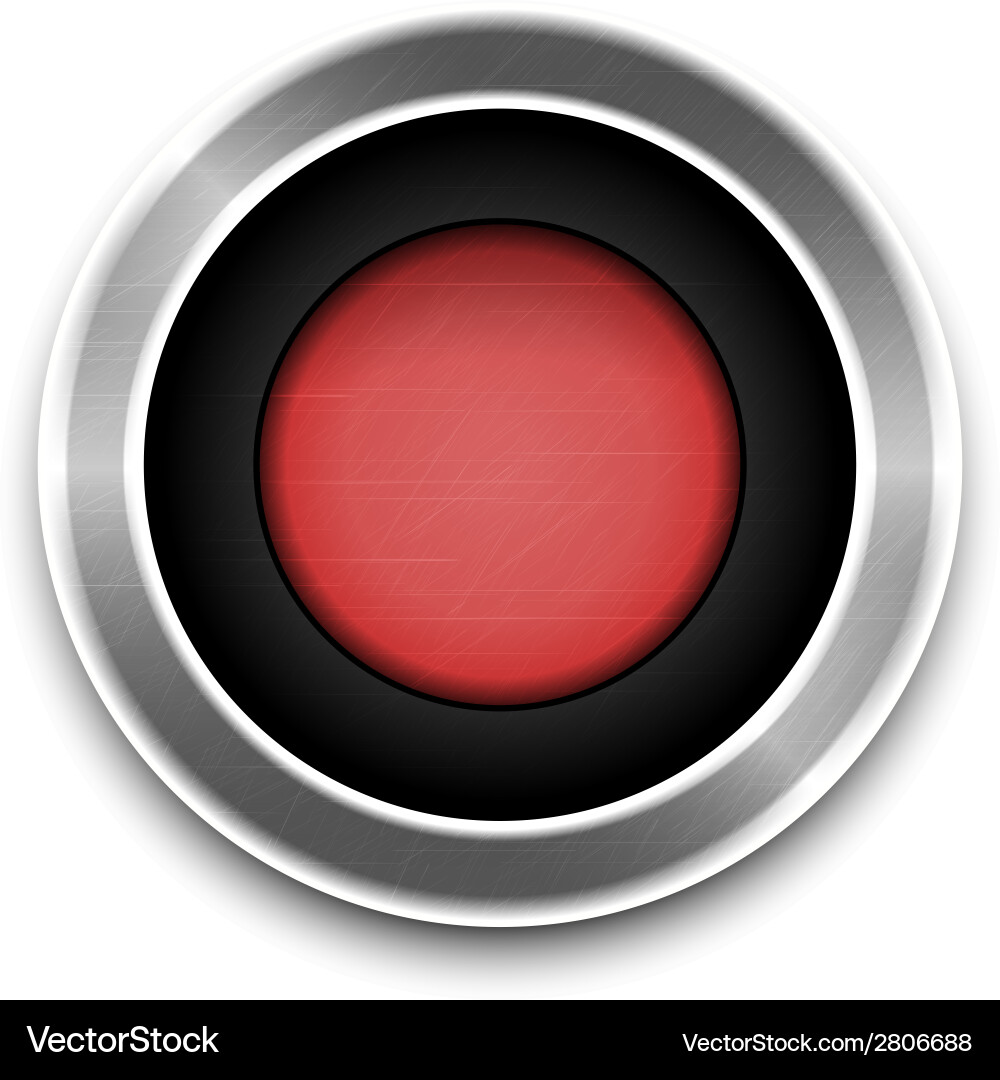 Isolated Red Metallic Button vector image