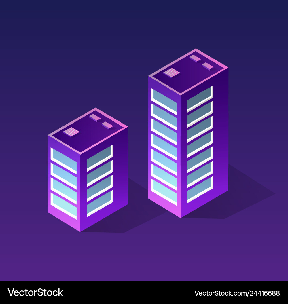 Isometrische ultraviolette Stadt Isometrische ultraviolette Stadt vektorbild