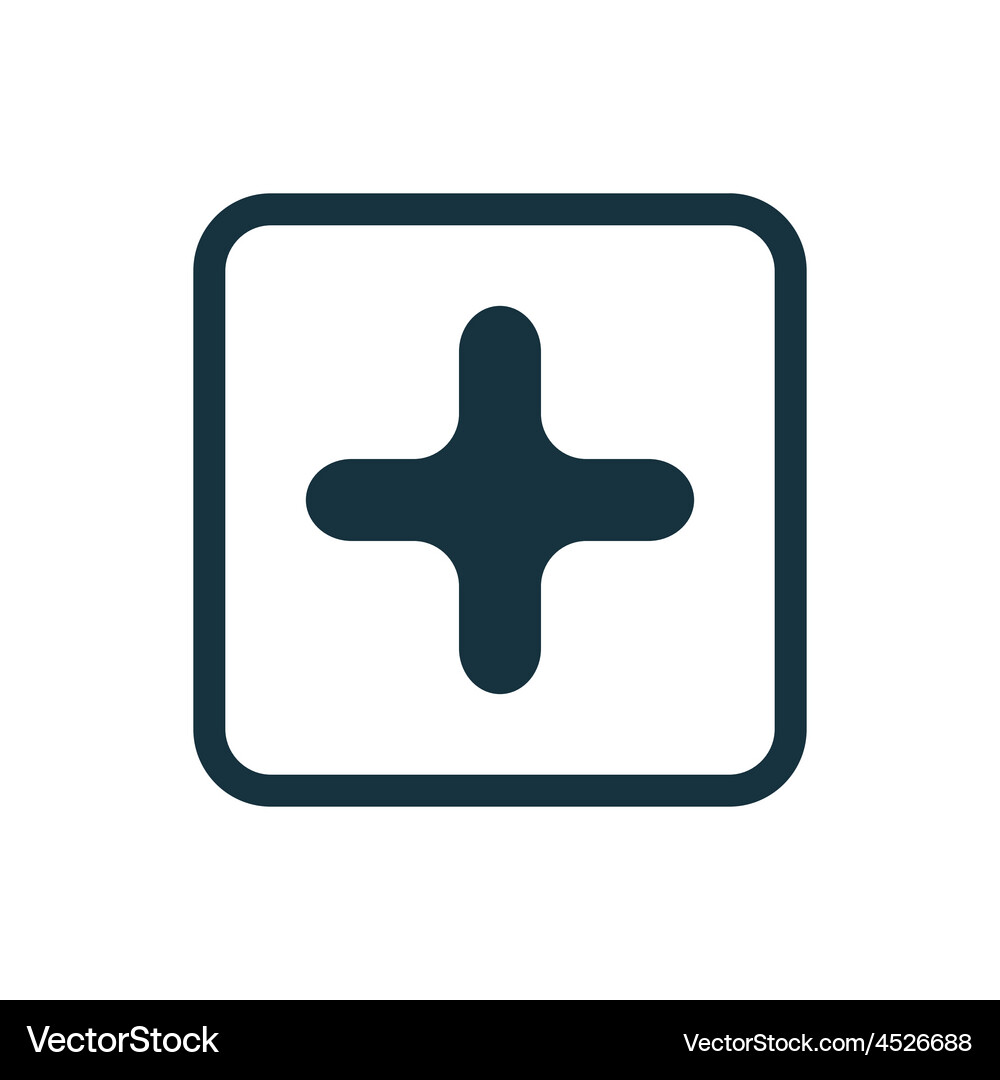 Plus icon rounded squares button Vector Image