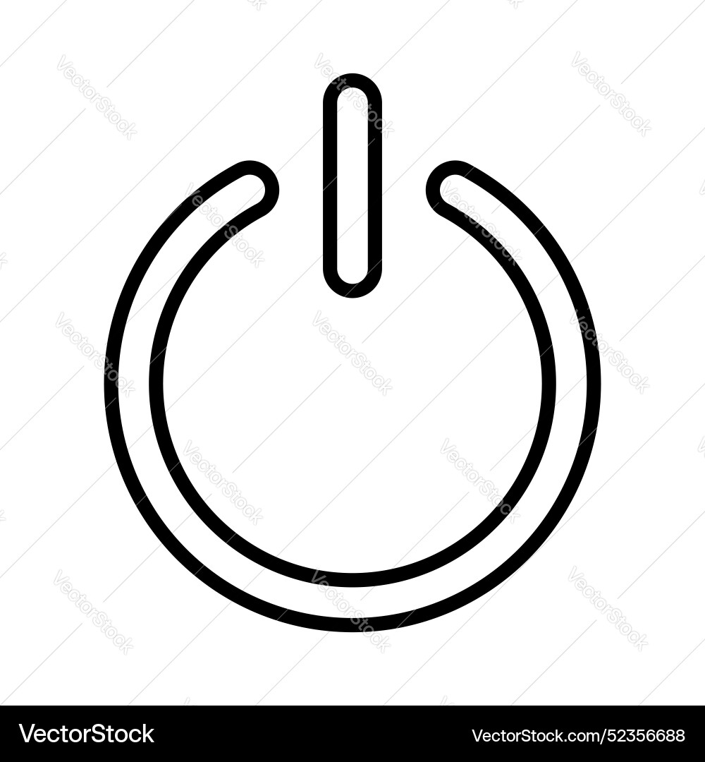 Power button line style isolated icon Power button line style isolated icon vector image