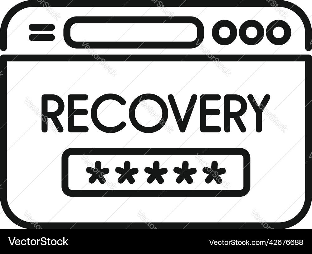 Recovery page icon outline ui log Recovery page icon outline ui log vector image