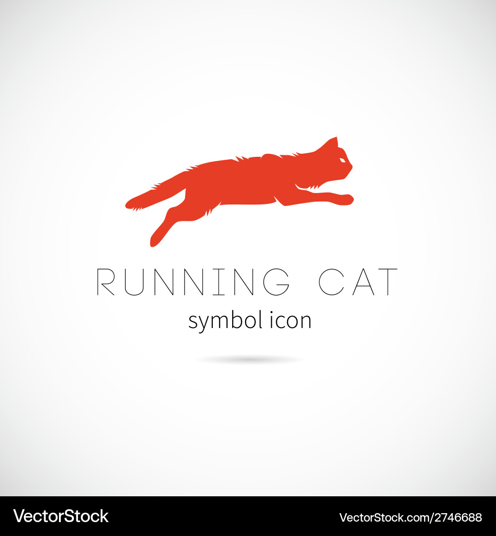 Running cat silhouette symbol icon or label – Royalty-Free Vector |  VectorStock, image size:1000x1080