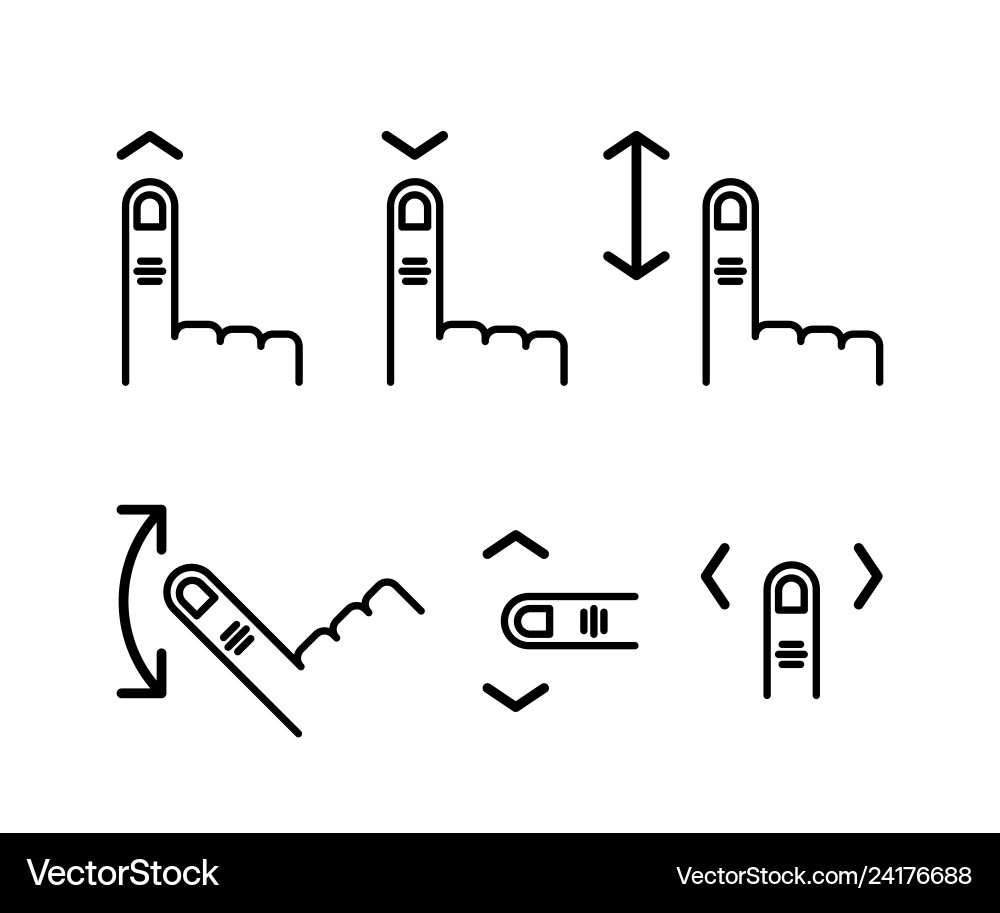 Scroll through the touchscreen hand with index Scroll through the touchscreen hand with index vector image