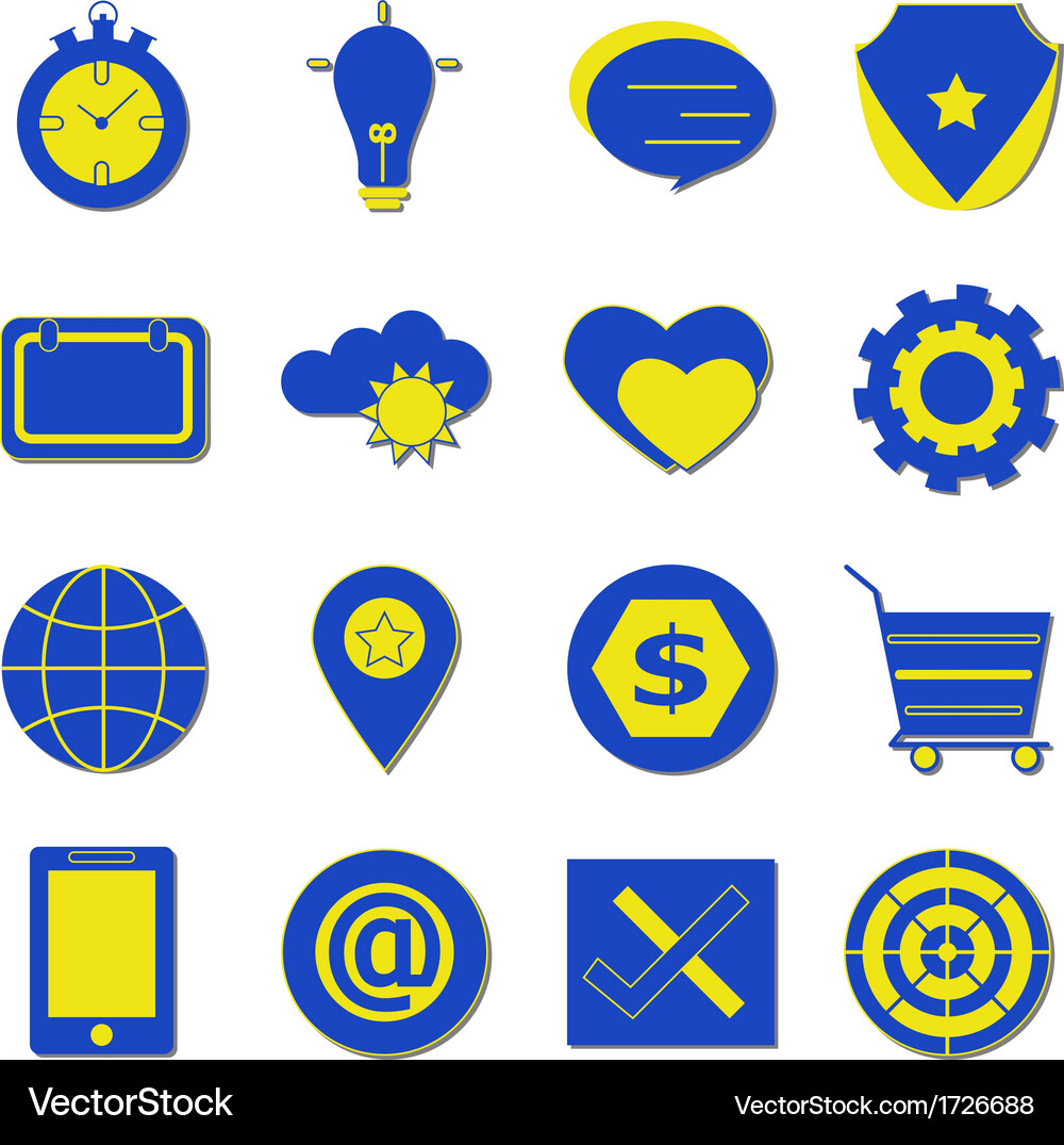 Simple using icons with shadow on white background Vector Image