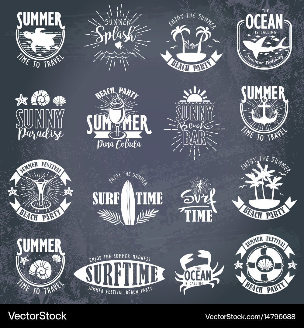 Tropical Summer Beach Collection Vector Image
