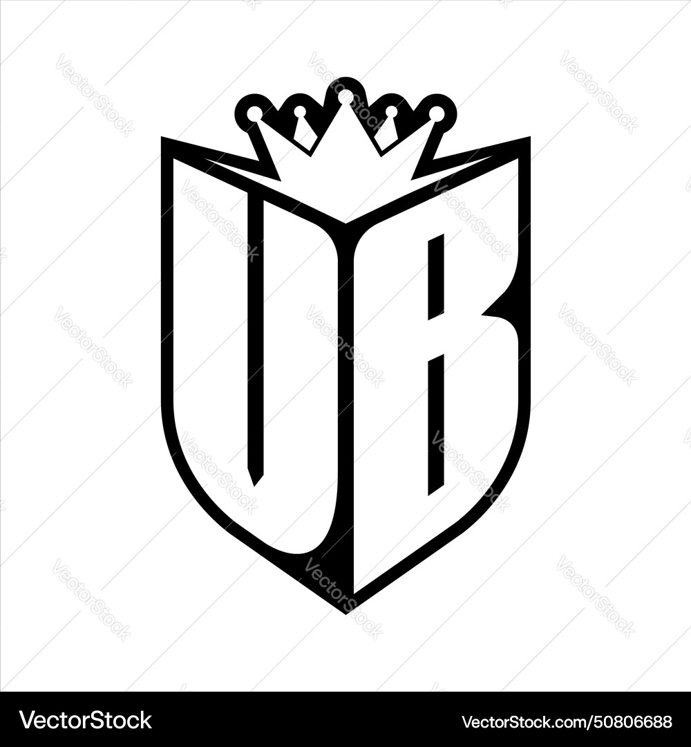 Vb letter bold monogram with shield shape Vector Image