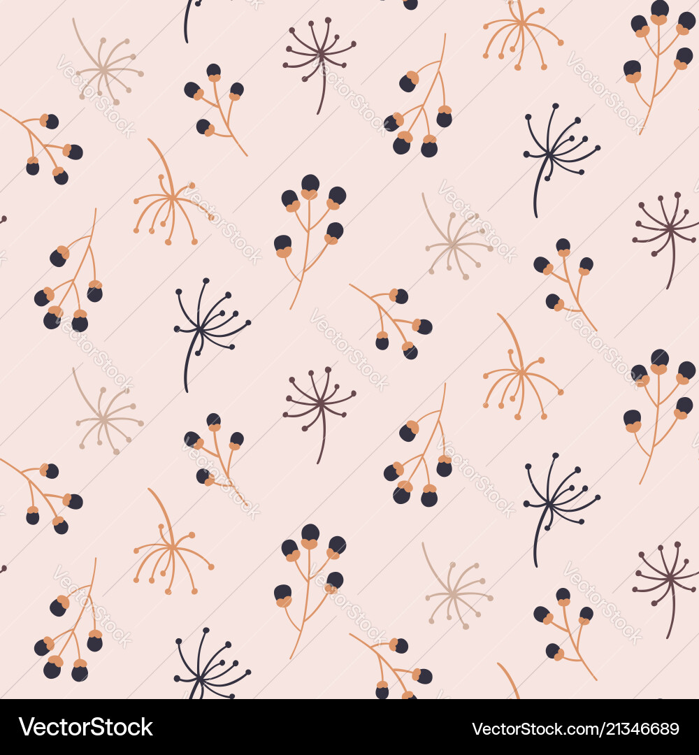 Autumn Floral Seamless Pattern Vector Image