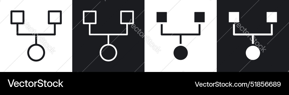 Code fork icon set in black and white filld Code fork icon set in black and white filld Vector Image