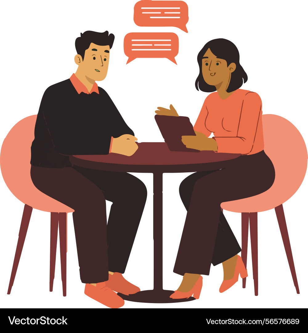 Design for business meeting interview in progress Design for business meeting interview in progress vector image