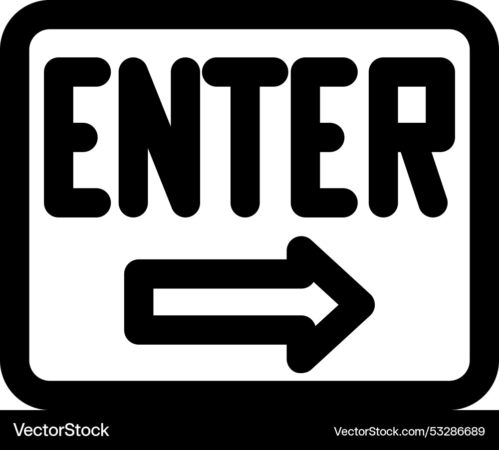 Enter icon thin linear style design isolated Enter icon thin linear style design isolated vector image