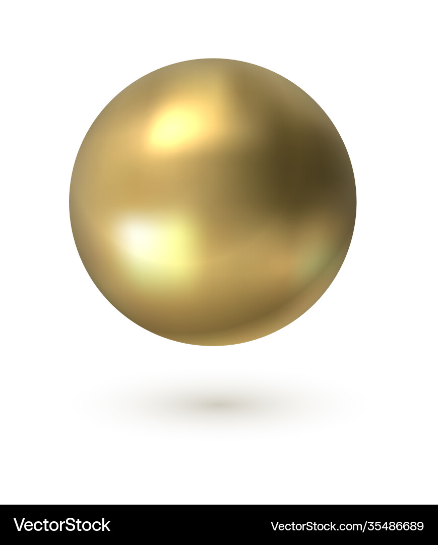 Golden circle realistic 3d sphere smooth surface Vector Image