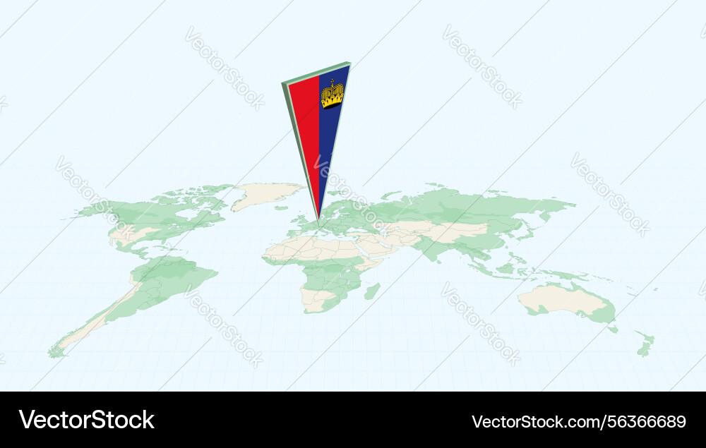 Highlighted liechtenstein on global map with 3d Highlighted liechtenstein on global map with 3d vector image