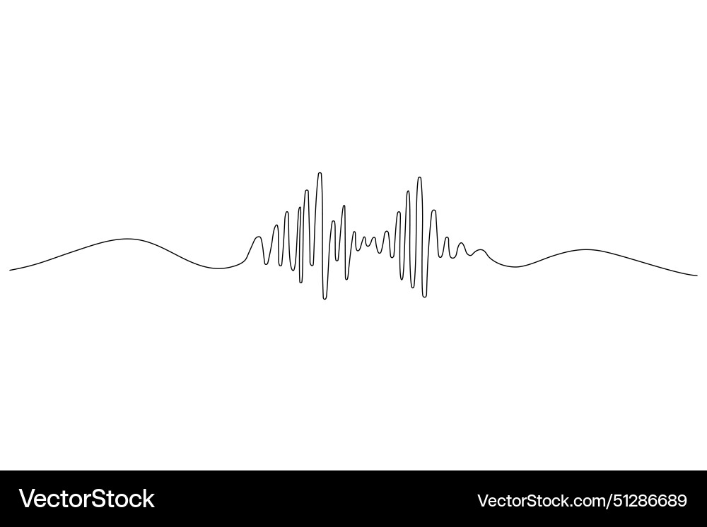 One line drawing of sound wave continuous linear One line drawing of sound wave continuous linear vector image