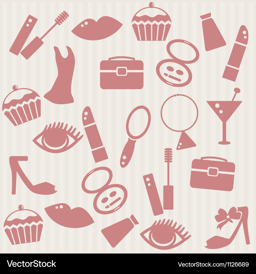 Seamless pattern with womans things vector image