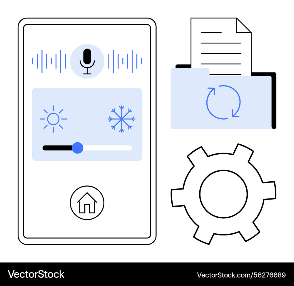 Smart home control interface with voice command Smart home control interface with voice command vector image