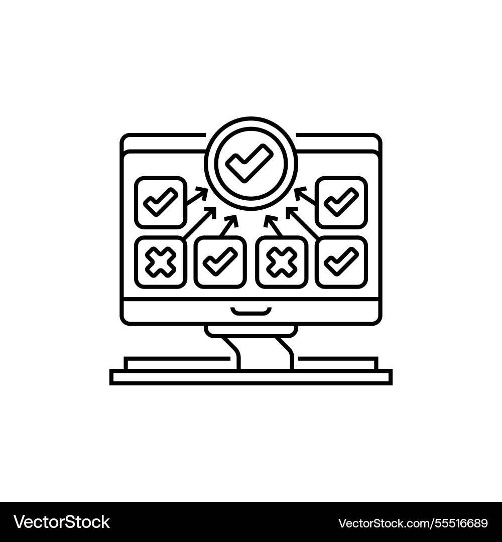 Survey completion line icon linear style sign Vector Image