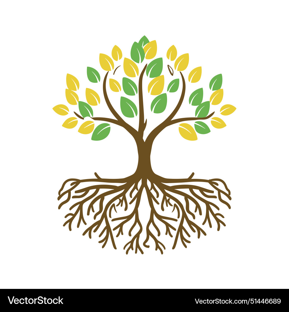 Tree with roots Tree with roots vector image