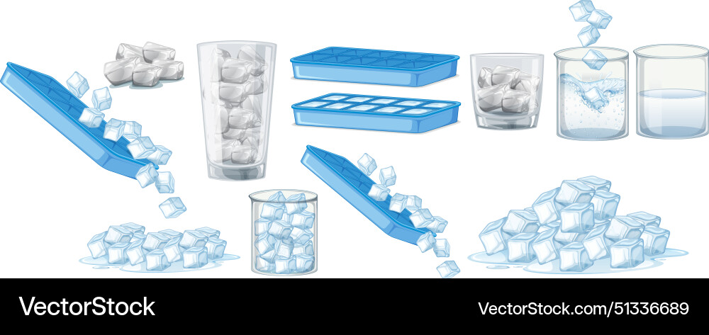 Various stages of ice usage and storage Various stages of ice usage and storage vector image