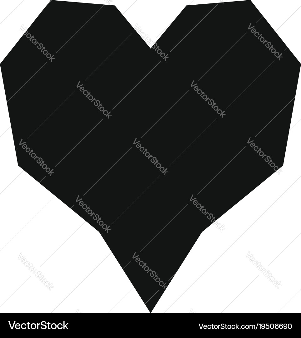 Angular heart icon simple style vector image