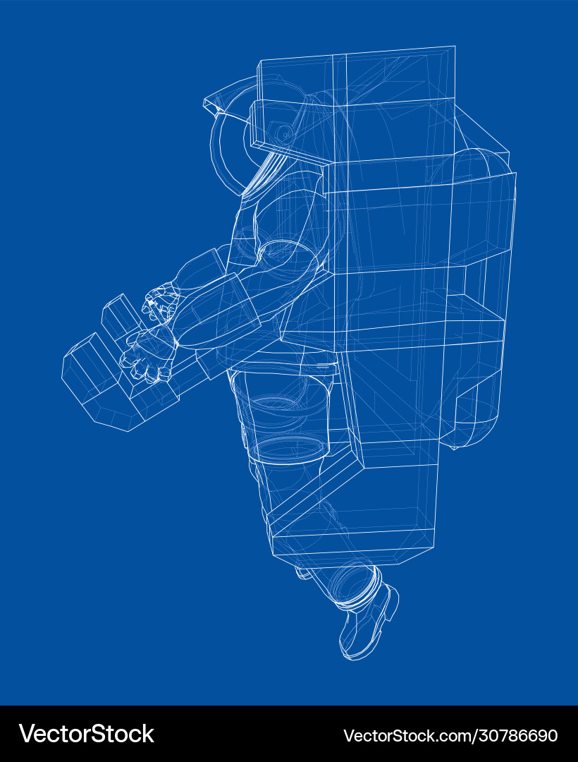 Astronaut concept rendering 3d Astronaut concept rendering 3d vector image