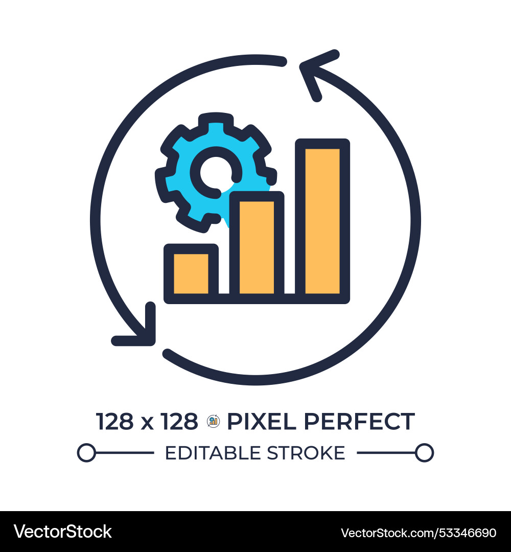 Efficiency graph cycle rgb pixel perfect color vector image