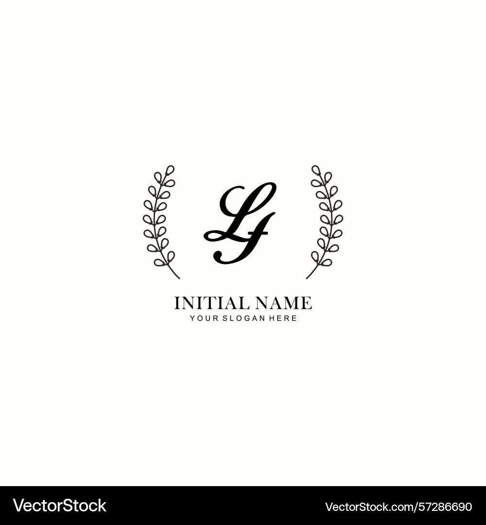 Lf initial logo templates with botanical elements Lf initial logo templates with botanical elements Vector Image