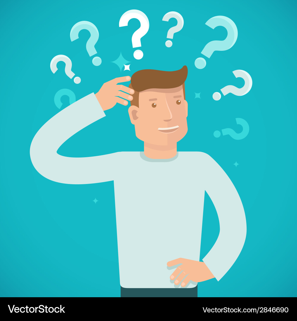 Man Considering Problem Solving vector image