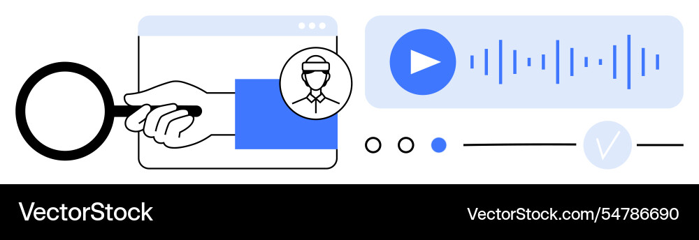 Online identity verification process with audio Vector Image