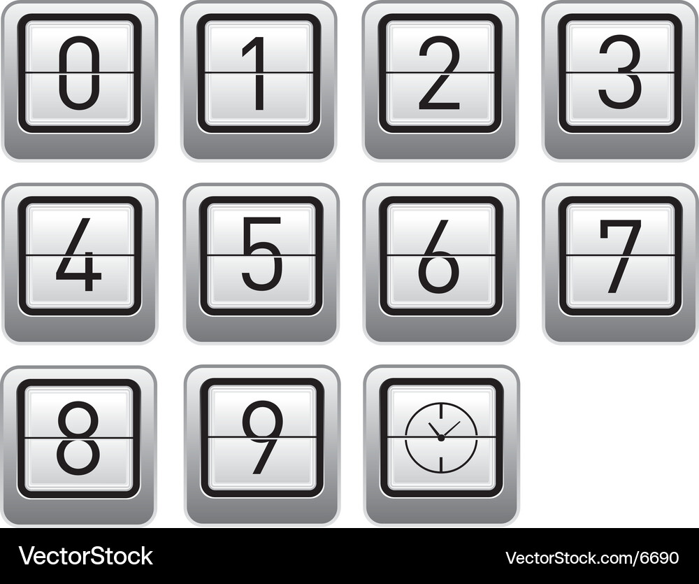 Retro Flip Clock Digital Display Vector Image