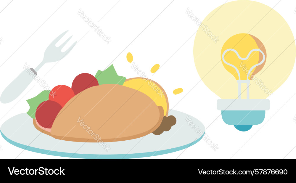 Taco idea with lightbulb art design generative ai Vector Image
