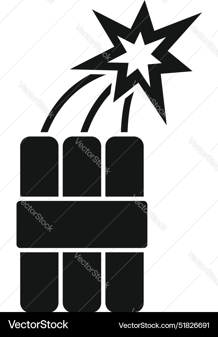 Dynamite sticks exploding with spark icon Dynamite sticks exploding with spark icon vector image
