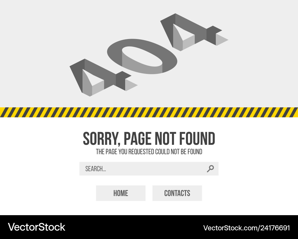 Error 404 page not found website web failure Error 404 page not found website web failure vector image