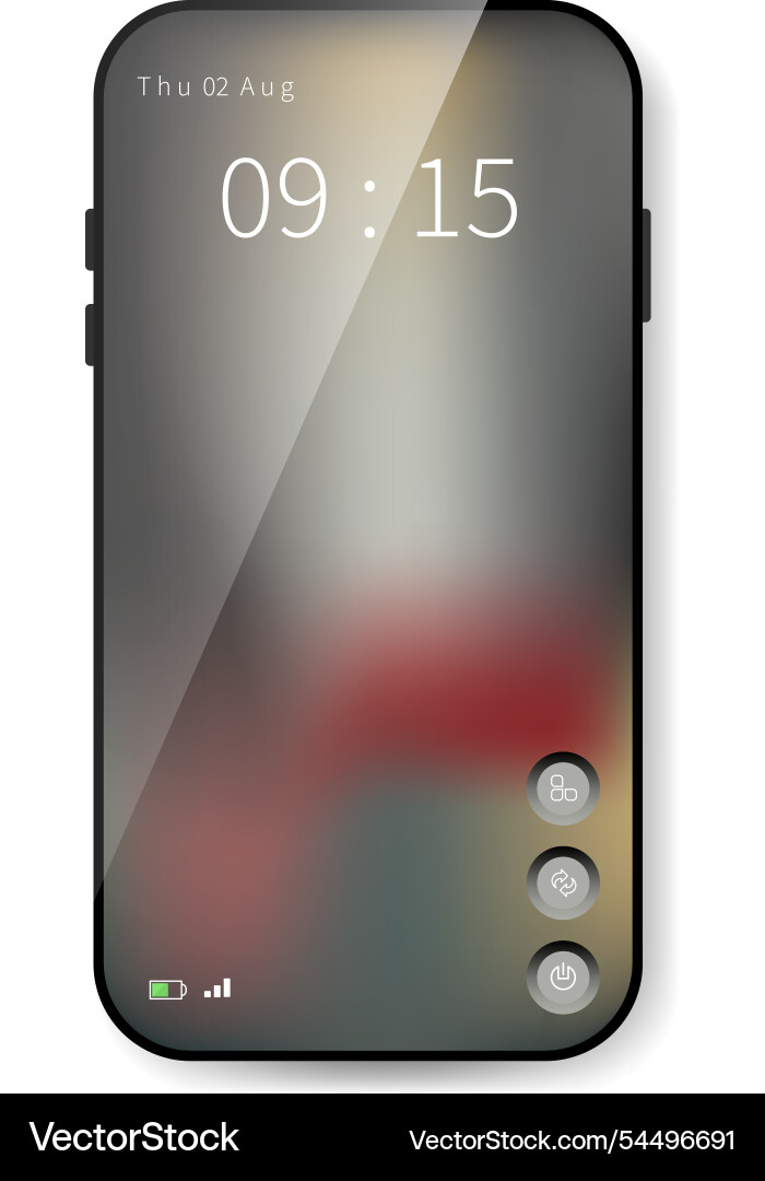 Minimalistic smartphone lock screen interface Vector Image