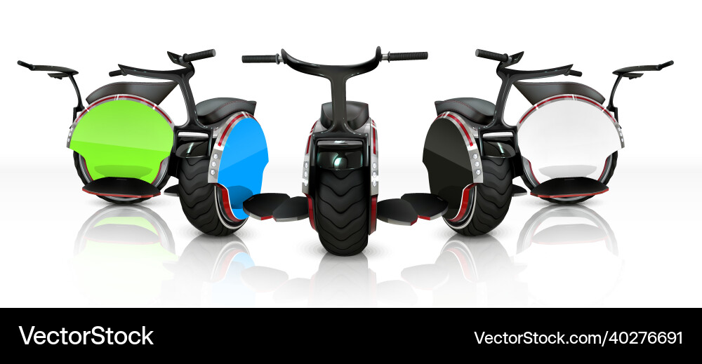 Monowheel range realistic composition Vector Image