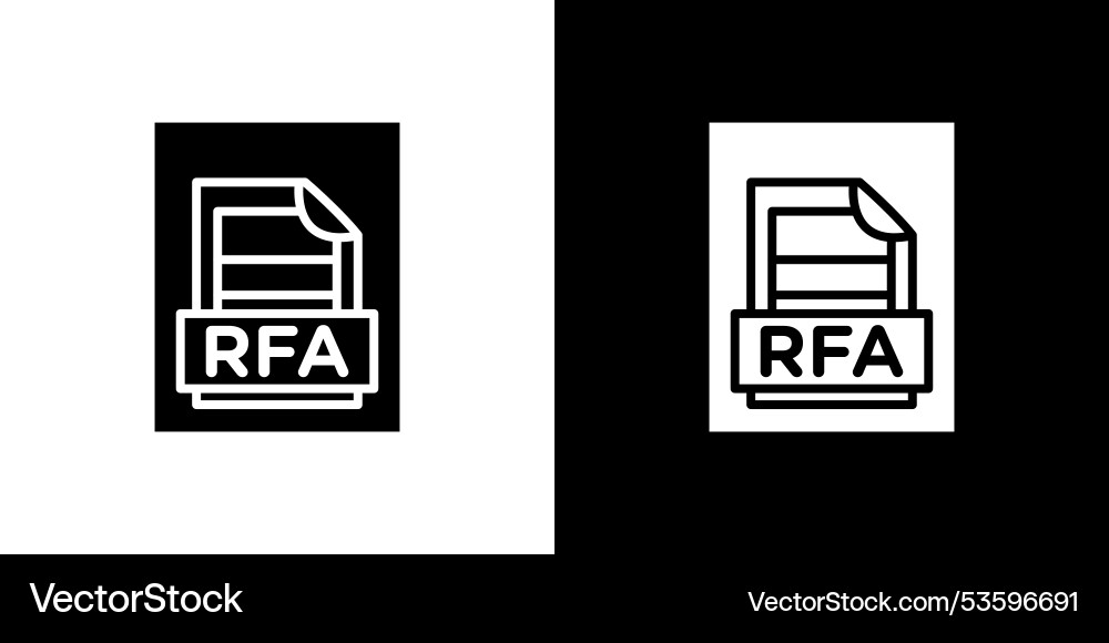Rfa file icon isolated flat in outline vector image