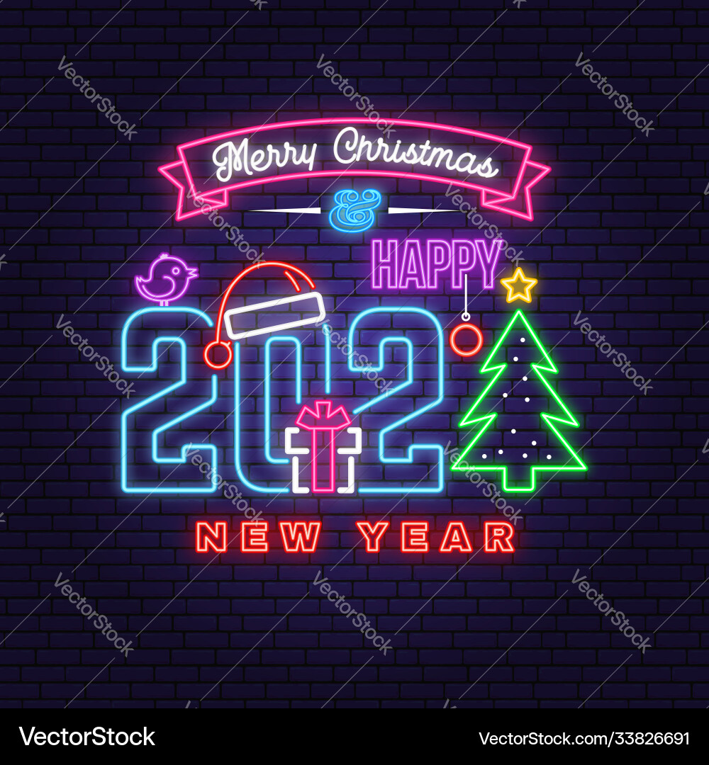 We wish you a very merry christmas and happy new vector image