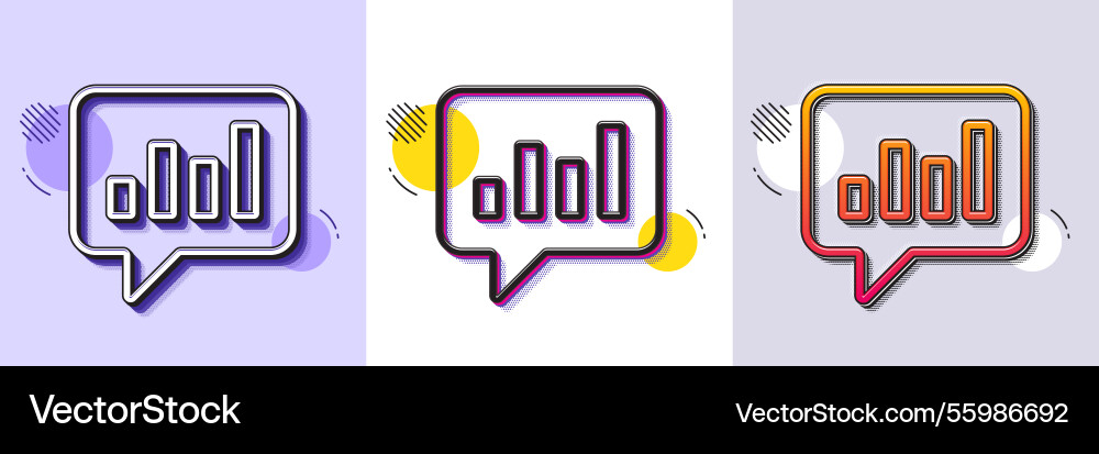 Chart line icon report graph in speech bubble Vector Image