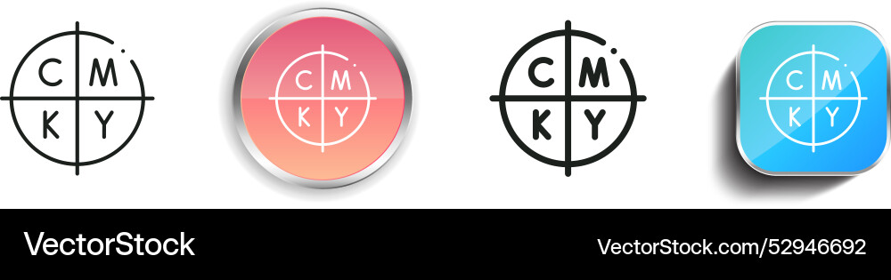 Colour icon thin linear regular and button style vector image