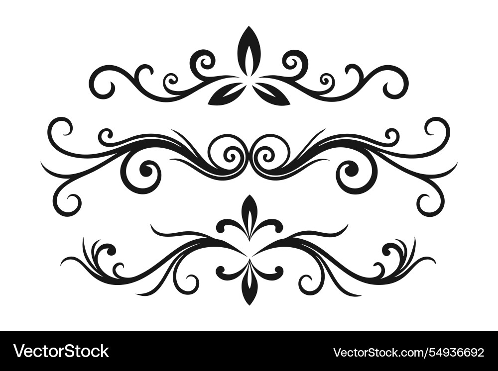 Decorative scroll design featuring intricate Decorative scroll design featuring intricate Vector Image