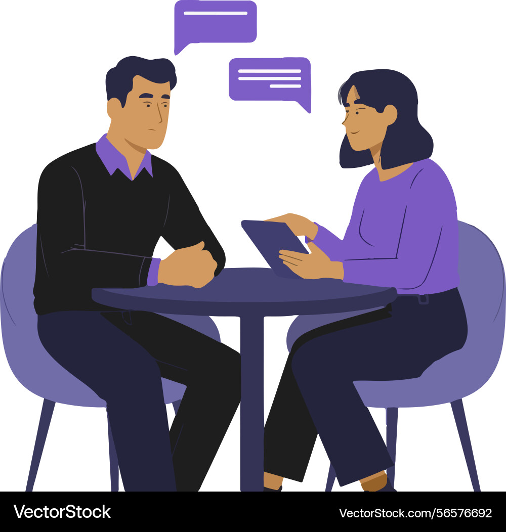 Design for business meeting interview in progress Design for business meeting interview in progress vector image
