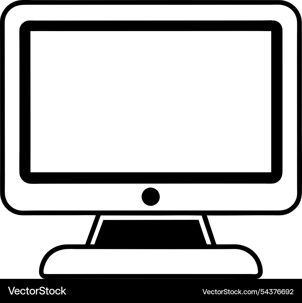 Line icon of a computer monitor vector image
