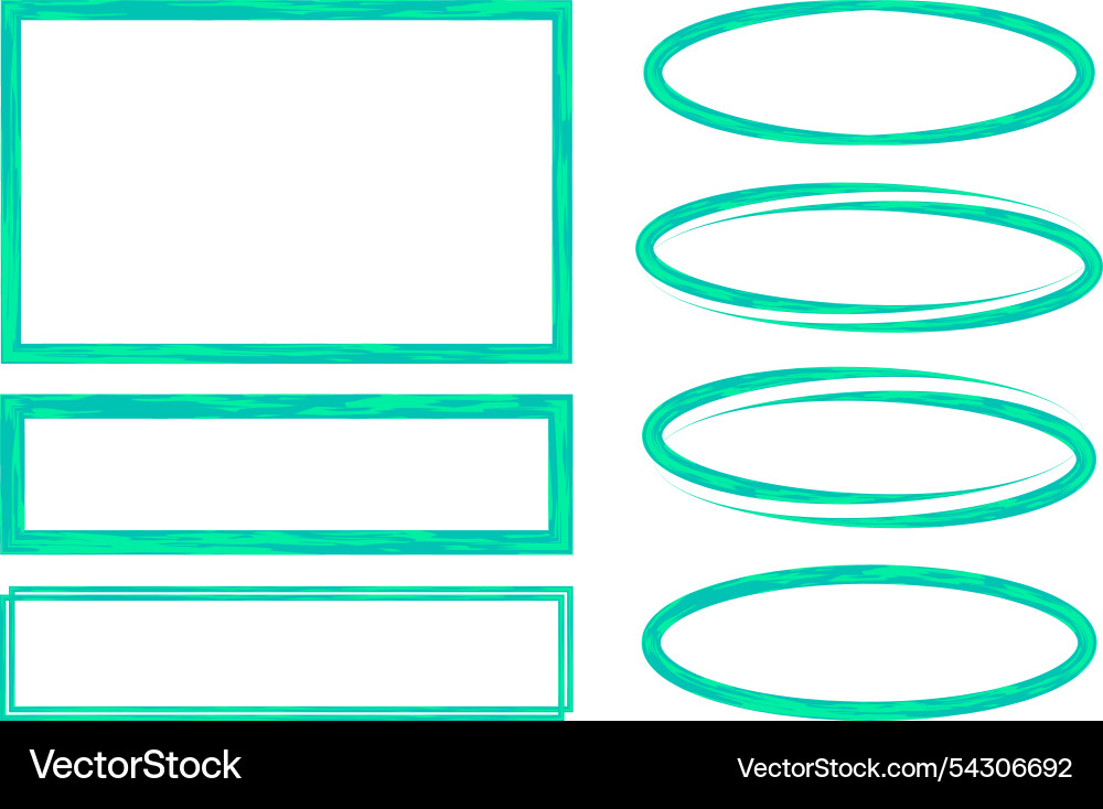 Mint green artwork abstract pattern frames set Vector Image