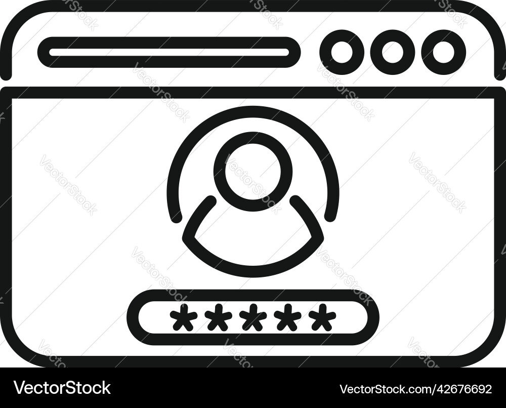 Page log password icon outline web account Page log password icon outline web account vector image