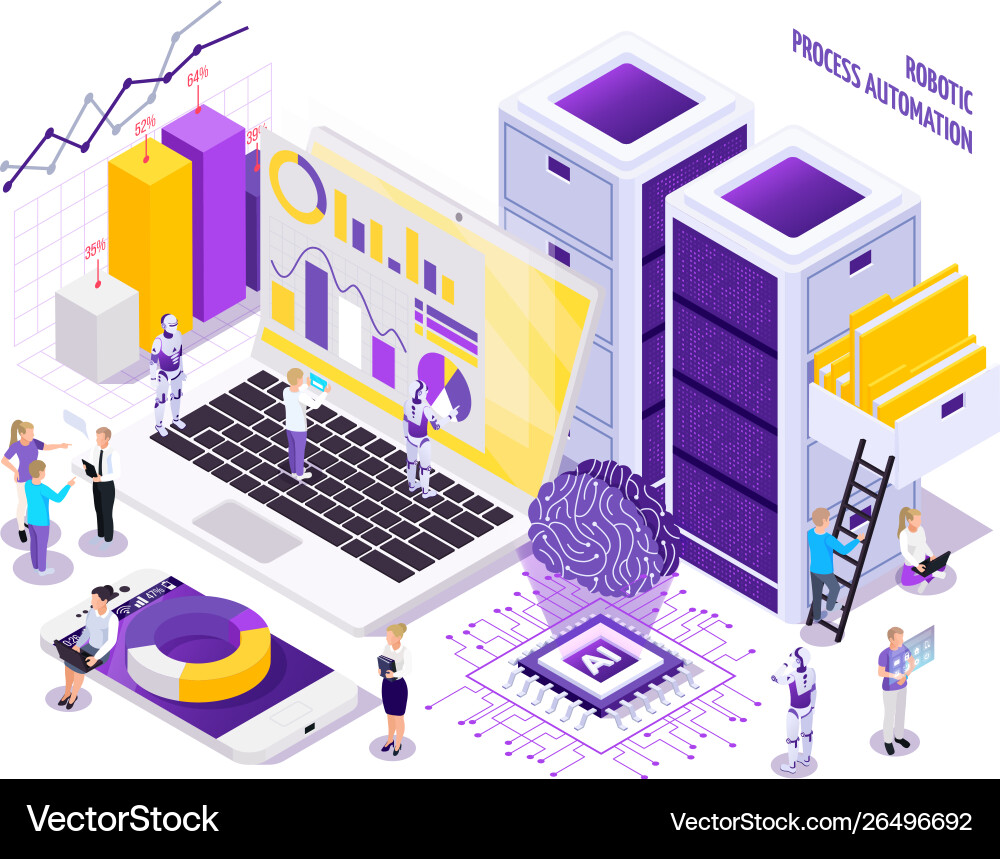 Robotic Process Automation vector image