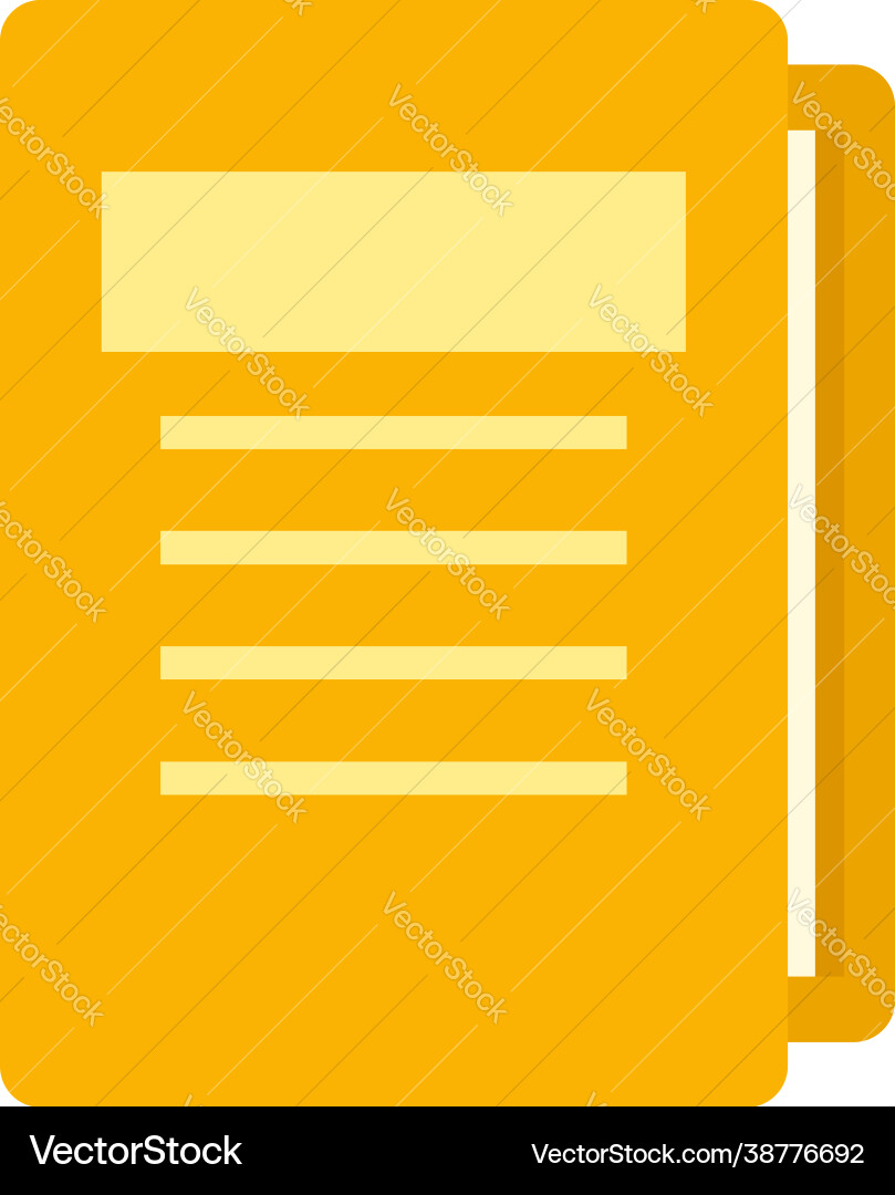 Tutor lesson folder icon flat isolated – Royalty-Free Vector | VectorStock