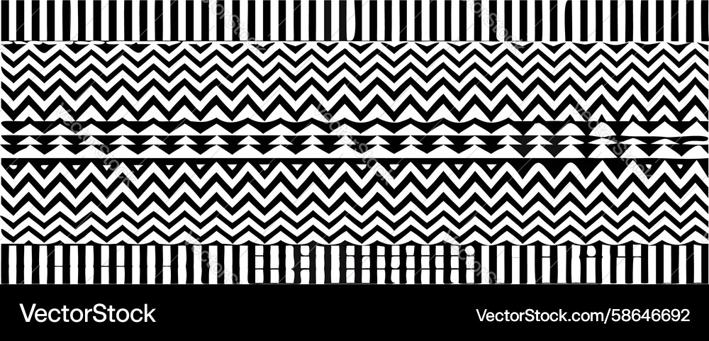 Zigzag Geometric Border Pattern Vector Image